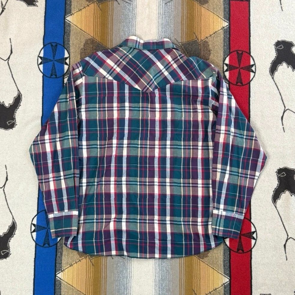Wrangler VINTAGE Wrangler Western Pearl Snap Shirt XL Men Plaid 90s Cowboy Long Sleeve Buttoned Shirt Mens Size US XL / EU 56 / 4 - 4 Thumbnail