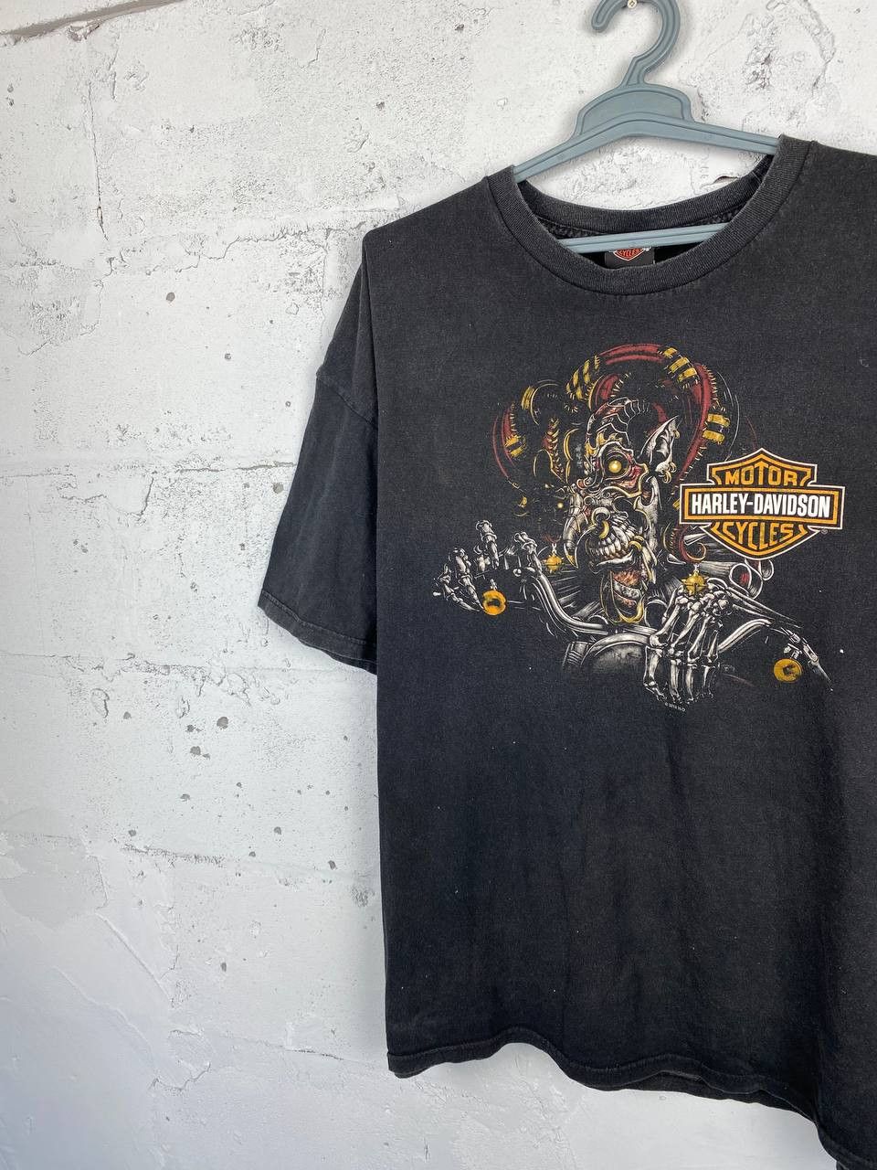 Harley Davidson × Vintage Vintage Y2K Harley Davidson Flames Mexico Faded T-Shirt Size US XXL / EU 58 / 5 - 2 Thumbnail