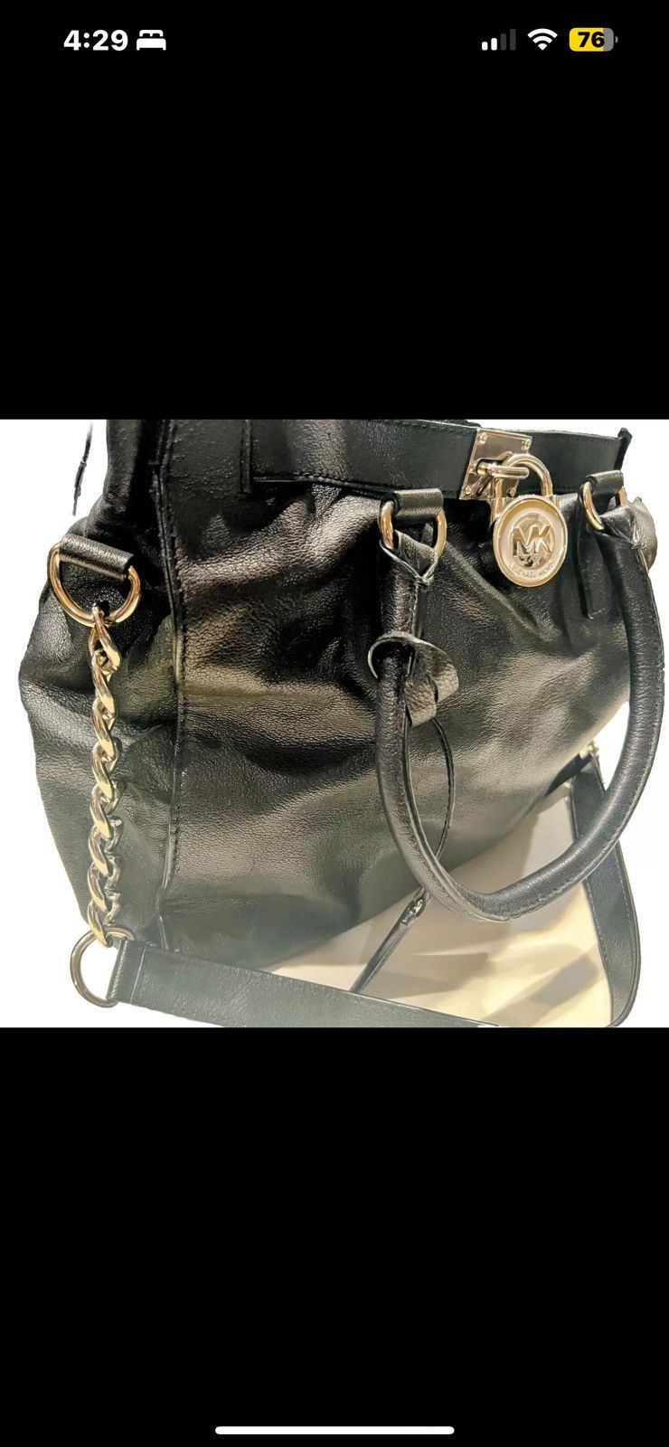 Michael Kors MICHAEL KORS LEATHER HANDBAG SILVER CHAIN/TRIM BEAUTIFUL! Size ONE SIZE - 2 Thumbnail