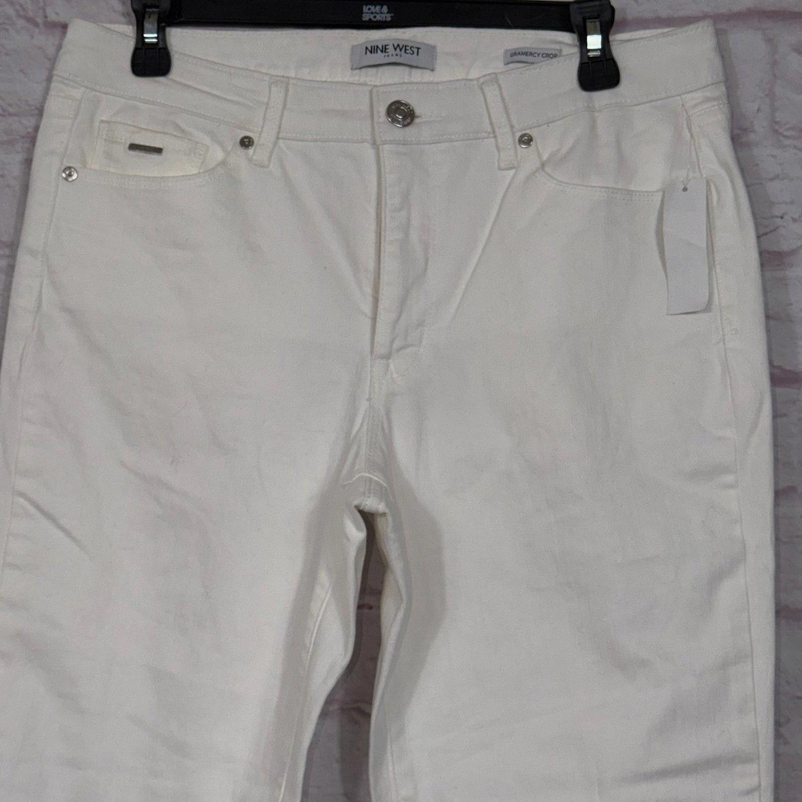 Nine West Nine West Women's White Gramercy Crop Jeans Size 8 NWT Size 30" / US 8 / IT 44 - 3 Thumbnail