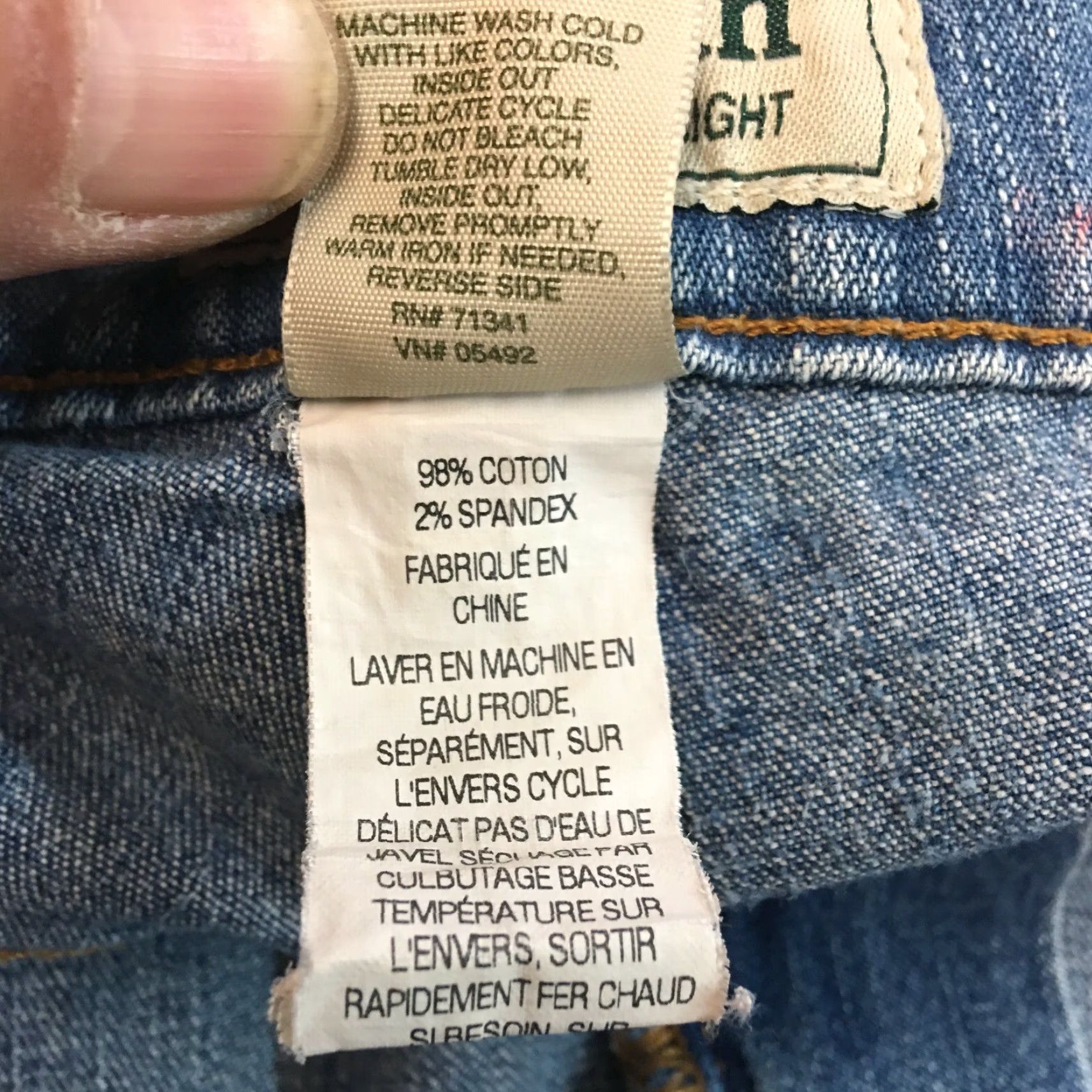 Vintage L.L. Bean Women's Classic Cropped Denim Jeans Size 16P Blue 5-Pocket Comfort Size 38" / US 16 / IT 52 - 7 Thumbnail