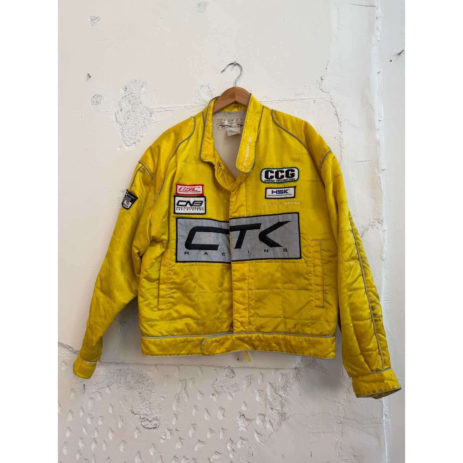 Vintage Vintage Cybertek Racing Reflective Yellow Jacket Size US L / EU 52-54 / 3 - 2 Thumbnail