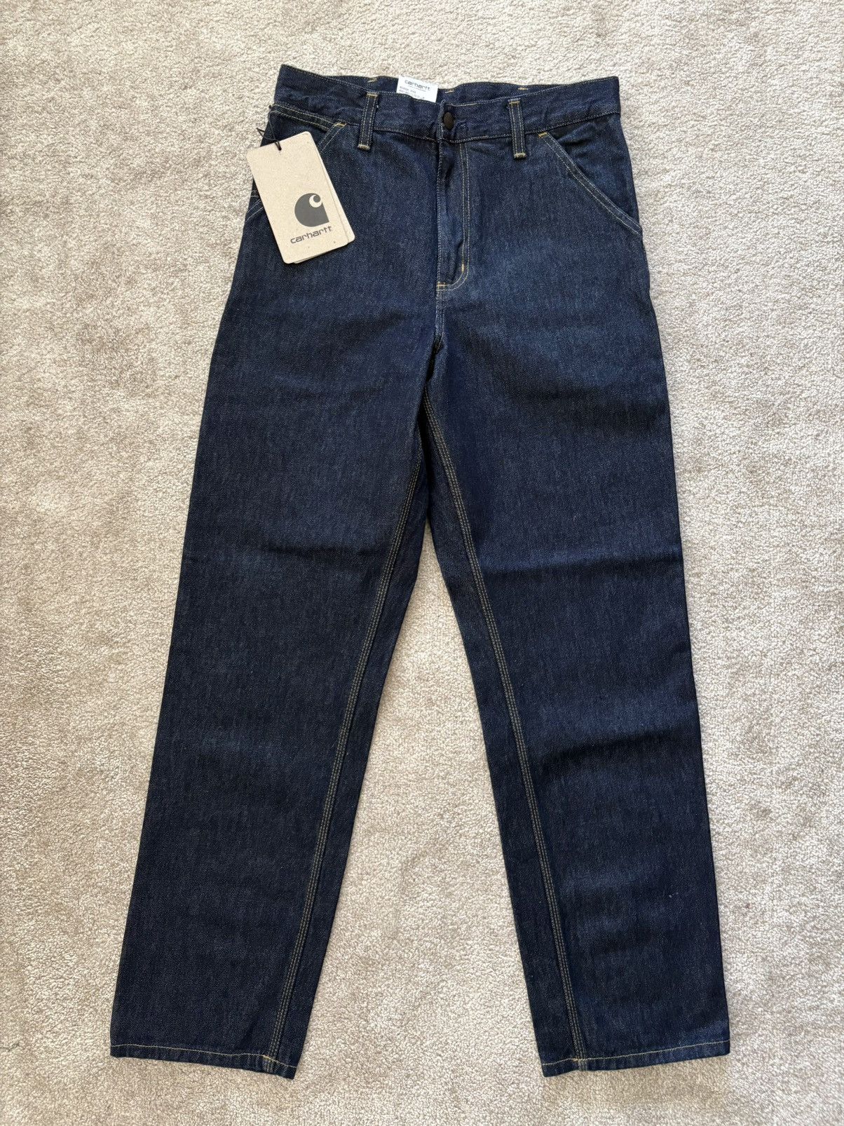 Carhartt Wip Carhartt WIP Single Knee Pant – Blue Denim Rinsed / W28 L32 Size US 28 / EU 44 - 2 Thumbnail