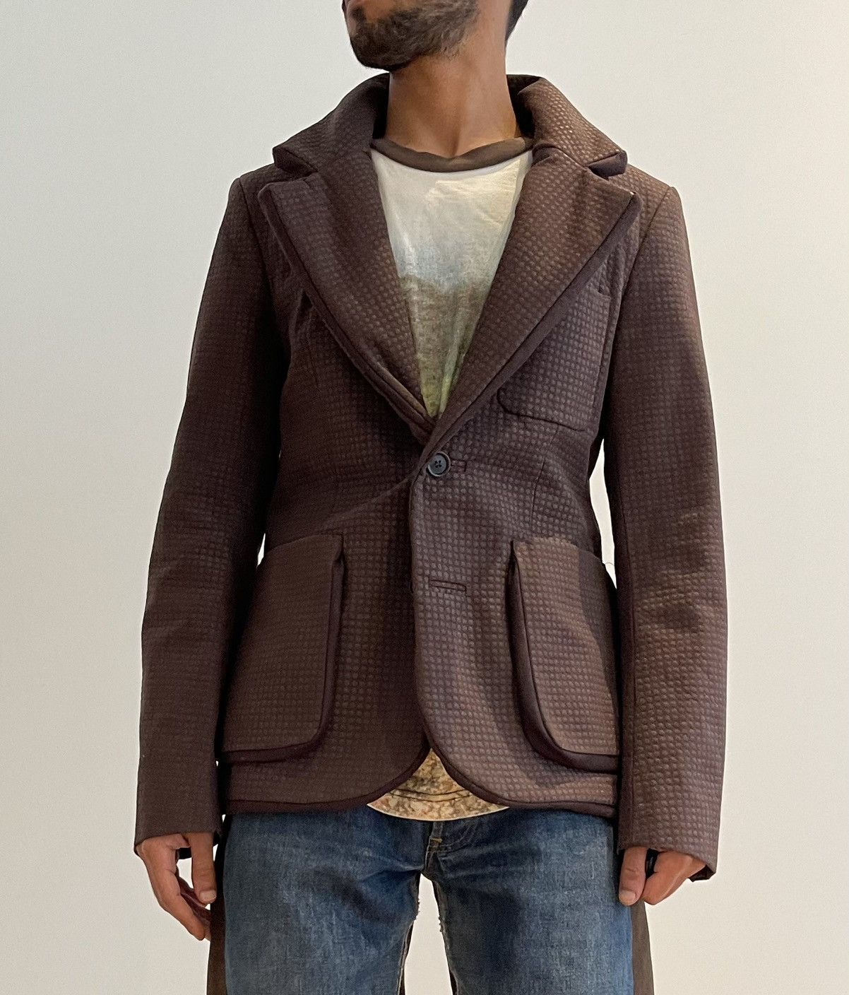 Walter Van Beirendonck Walter Van Beirendonck Fall 2008 Brown 3D Blazer With Dots Size US S / EU 44-46 / 1 - 1 Thumbnail
