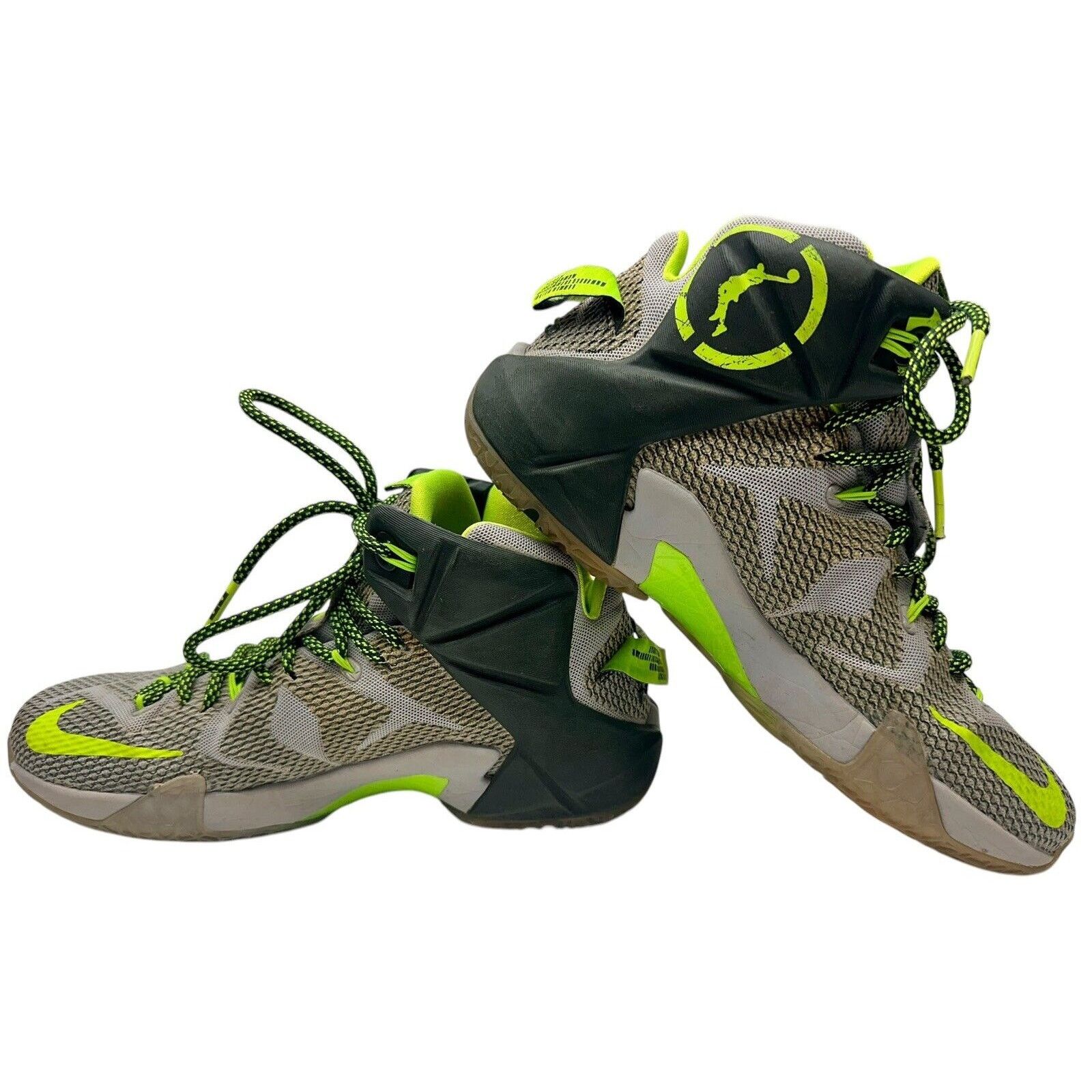 Nike Nike LeBron 12 'Dunkman Wolf Grey Black Electric Green US 9 Size US 9 / EU 42 - 6 Thumbnail