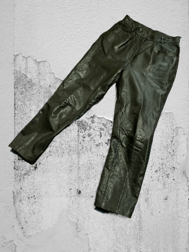 Leather Dirty Painted Distressed Thrashed Faded Baggy Jeans Y2K Size US 30 / EU 46 - 1 Thumbnail