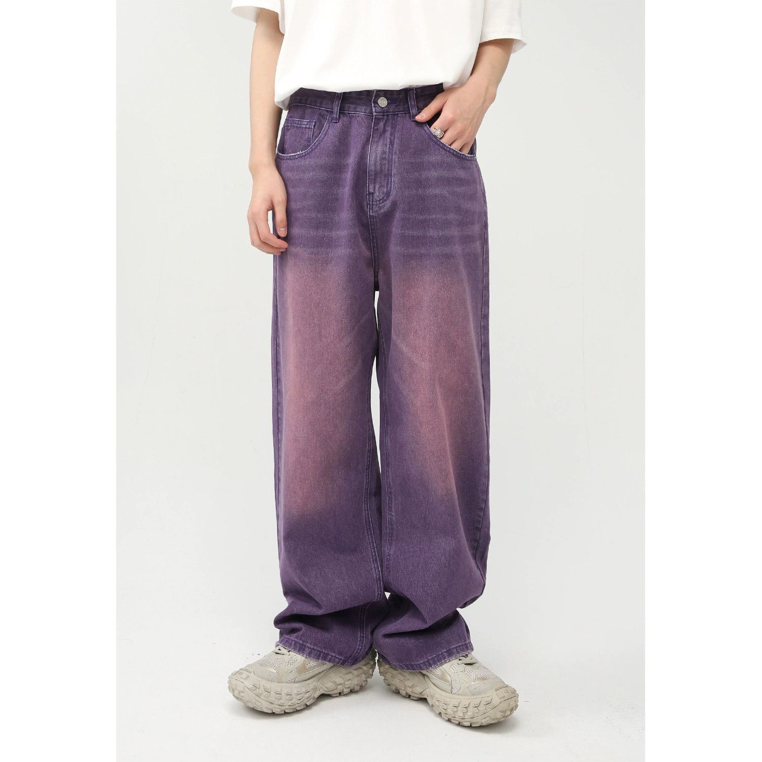 Jean Japanese retro straight purple wide-leg jeans for men Size US 32 / EU 48 - 1 Thumbnail