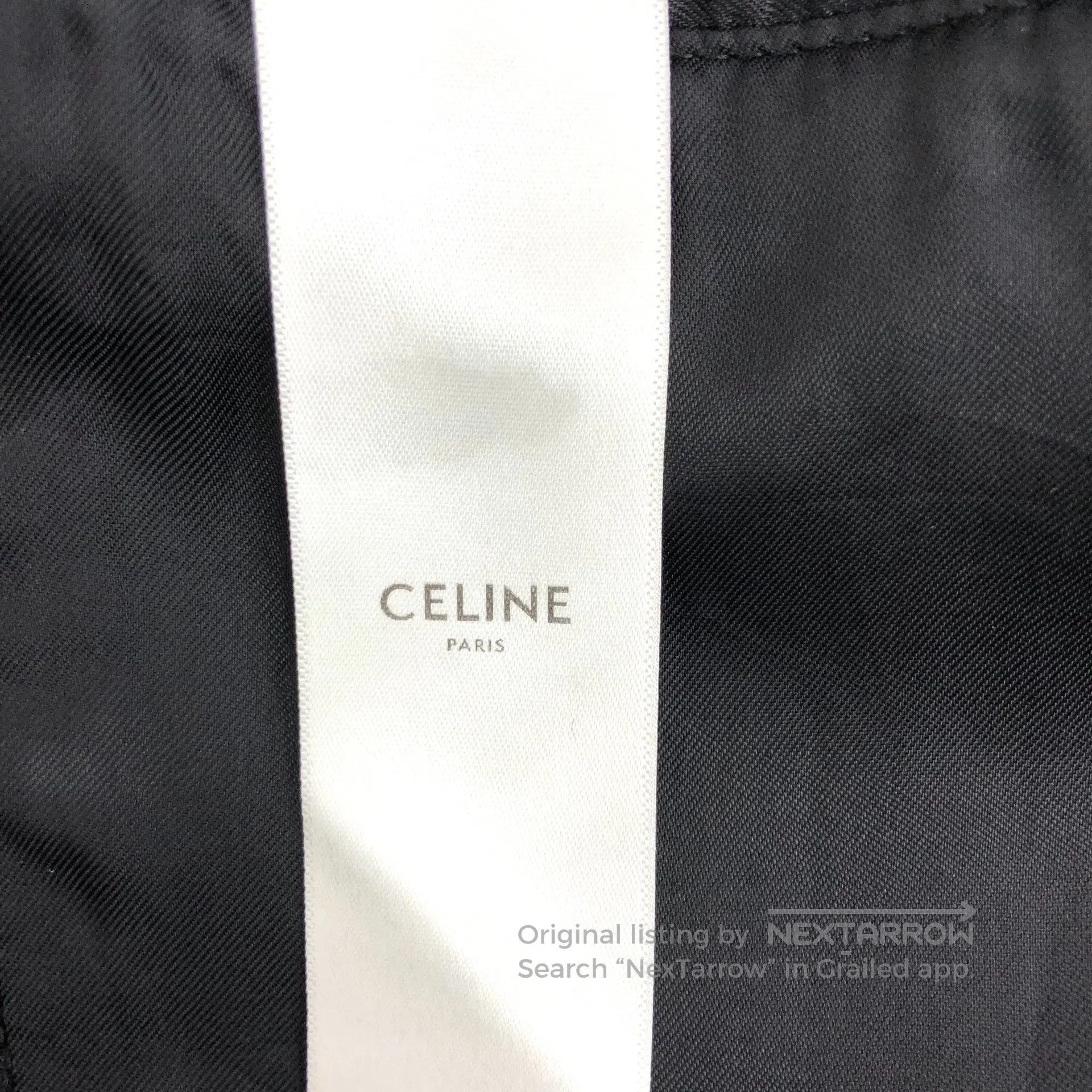 Celine Celine Black Striped Wool Stand Collar Single Breasted Lon Size US XL / EU 56 / 4 - 7 Thumbnail