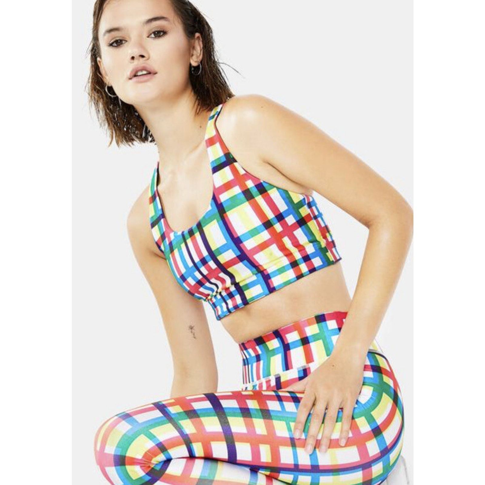 Terez Terez PLAID SPORTS BRA TOP size small Y2K A003044 Size S / US 4 / IT 40 - 1 Thumbnail