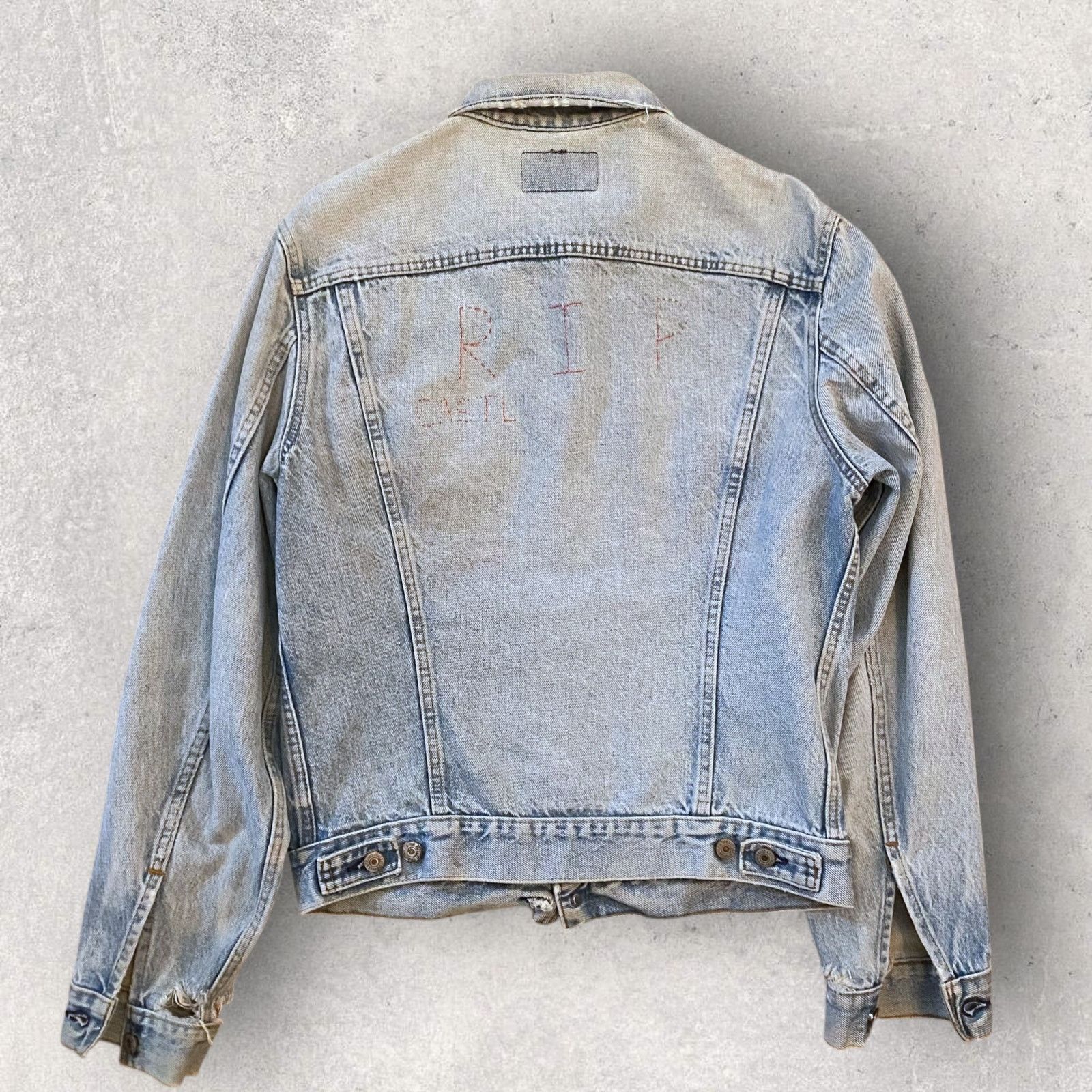 Levi's Vintage Levi's Custom Embroidered RIP Denim Trucker Jacket Size US M / EU 48-50 / 2 - 1 Thumbnail