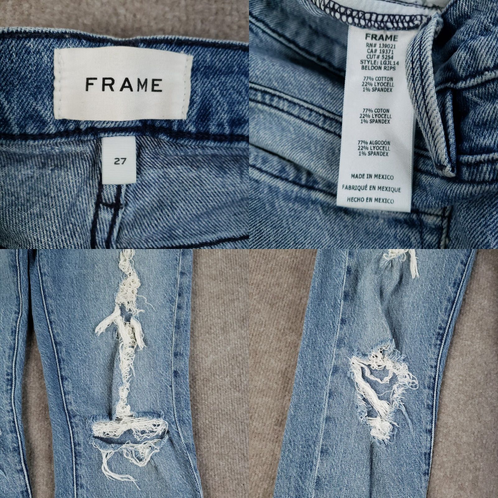 Frame FRAME Jeans Womens 31x30 Blue Le Garcon High Straight Leg Beldon Rips Distressed Size 27" / US 4 / IT 40 - 9 Thumbnail