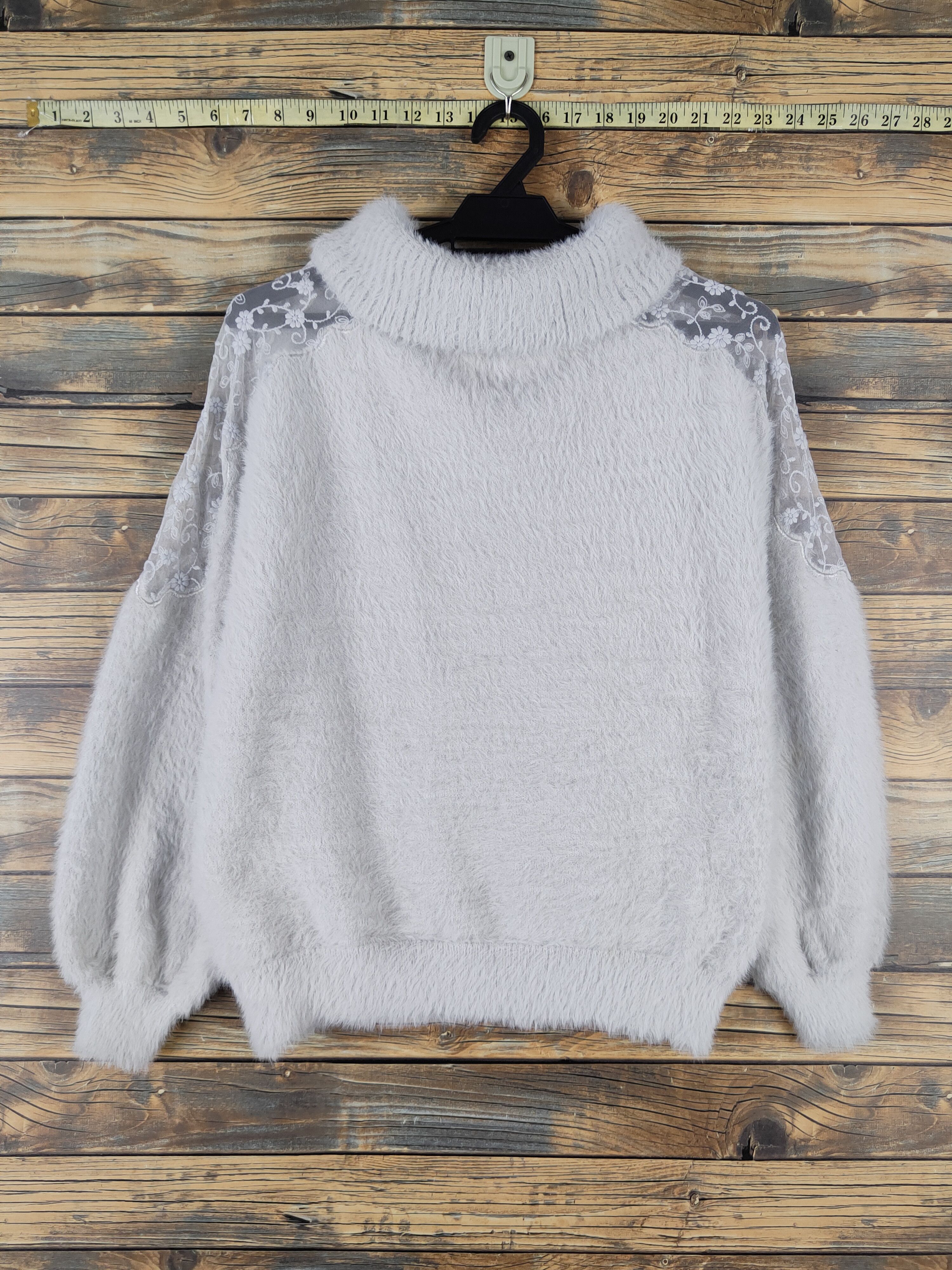 Japanese Brand Ingni Light Gray Shag Shaggy Fur Mohair Knitwear #W2148 Size M / US 6-8 / IT 42-44 - 7 Thumbnail