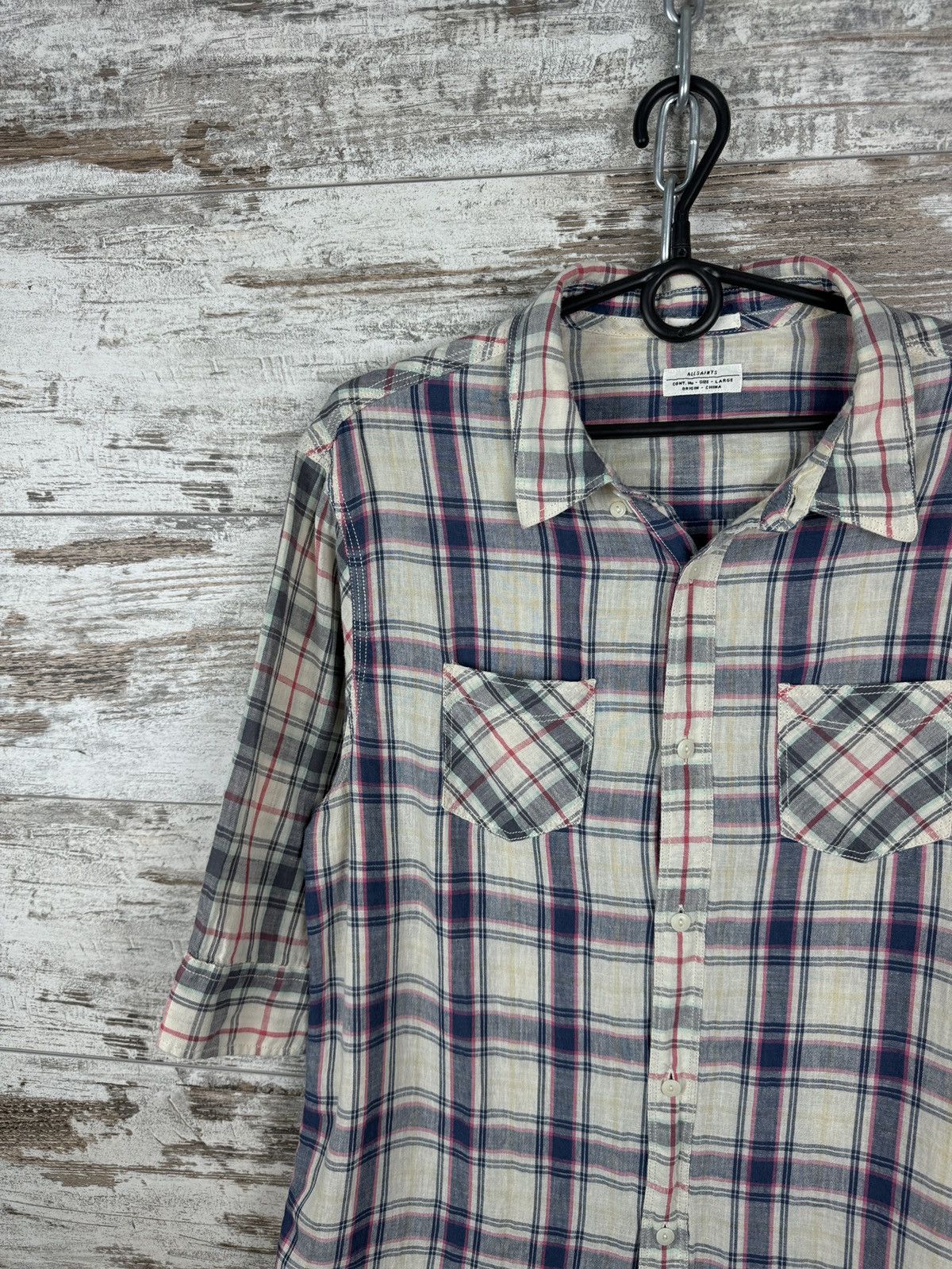Allsaints × Japanese Brand Mens AllSaints GRIDLOCK HS SHIRT button up luxury linen Size US L / EU 52-54 / 3 - 3 Thumbnail