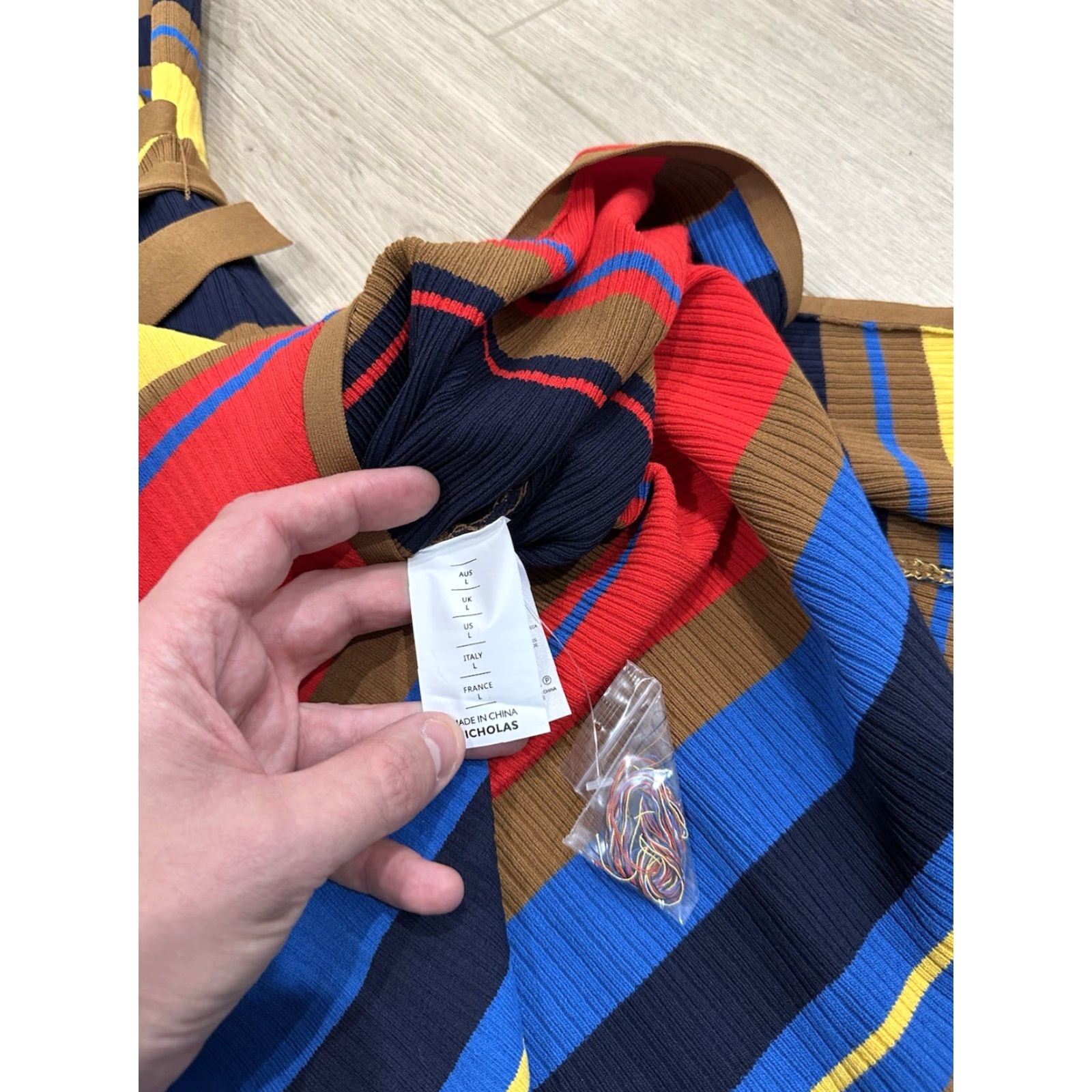 NICHOLAS **NWT Nicholas Large Collared Stretch Midi Dress Sz L Multicolor** User: NWT Nicholas Collared Stretch Midi Dress Sz L Multicolor Size L / US 10 / IT 46 - 7 Thumbnail