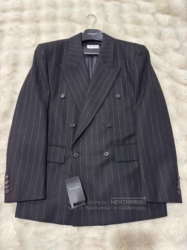 Saint Laurent Paris Saint Laurent Paris Double-breasted Men's Suit Jacket Size US M / EU 48-50 / 2 - 1 Thumbnail
