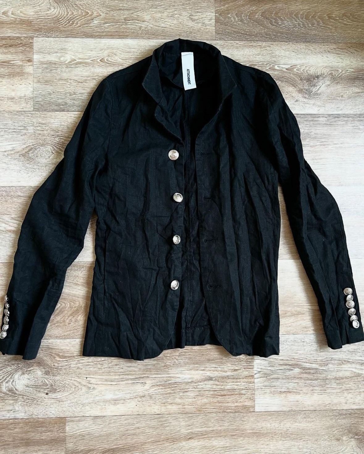 Kazuyuki Kumagai Attachment Linen Long Sleeve Overshirt Cardigan Jacket Shirt Blazer S Size US XS / EU 42 / 0 - 1 Thumbnail