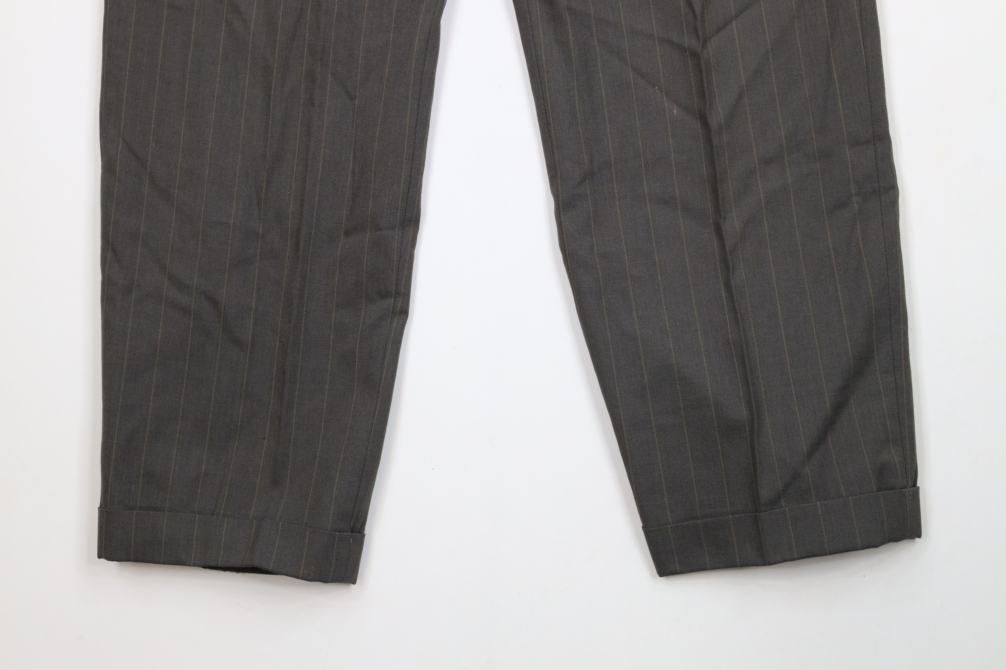 Vintage Vintage 90s Streetwear Wool Striped Wide Leg Chino Pants Size US 33 - 4 Thumbnail