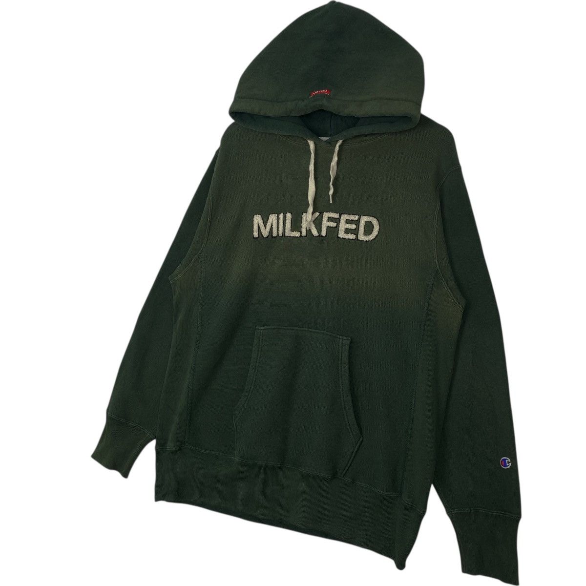Vintage Vintage Champion Hoodie Sweatshirt Green Pullover Jumper M Size US M / EU 48-50 / 2 - 2 Thumbnail
