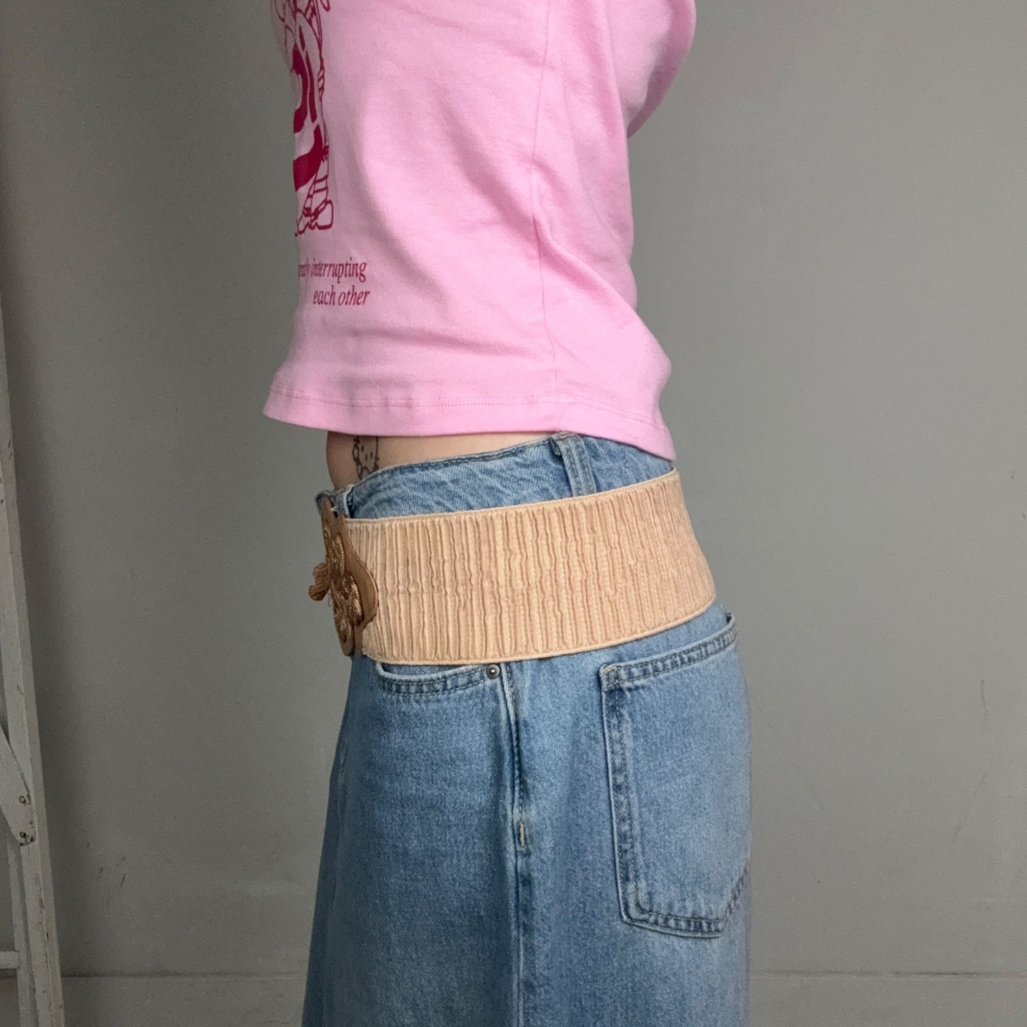 Other O/S - Y2K Stretchable Cream Over Belt Size ONE SIZE - 2 Thumbnail