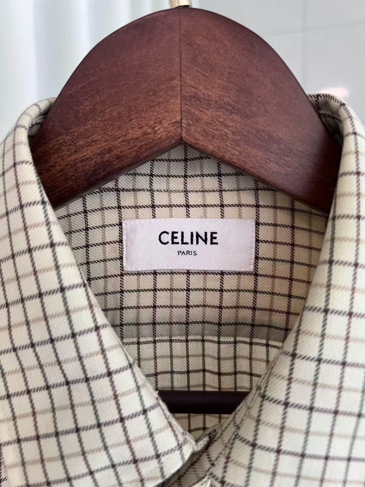 Celine Celine Men's Plaid Shirt Size 37 Size US M / EU 48-50 / 2 - 2 Thumbnail