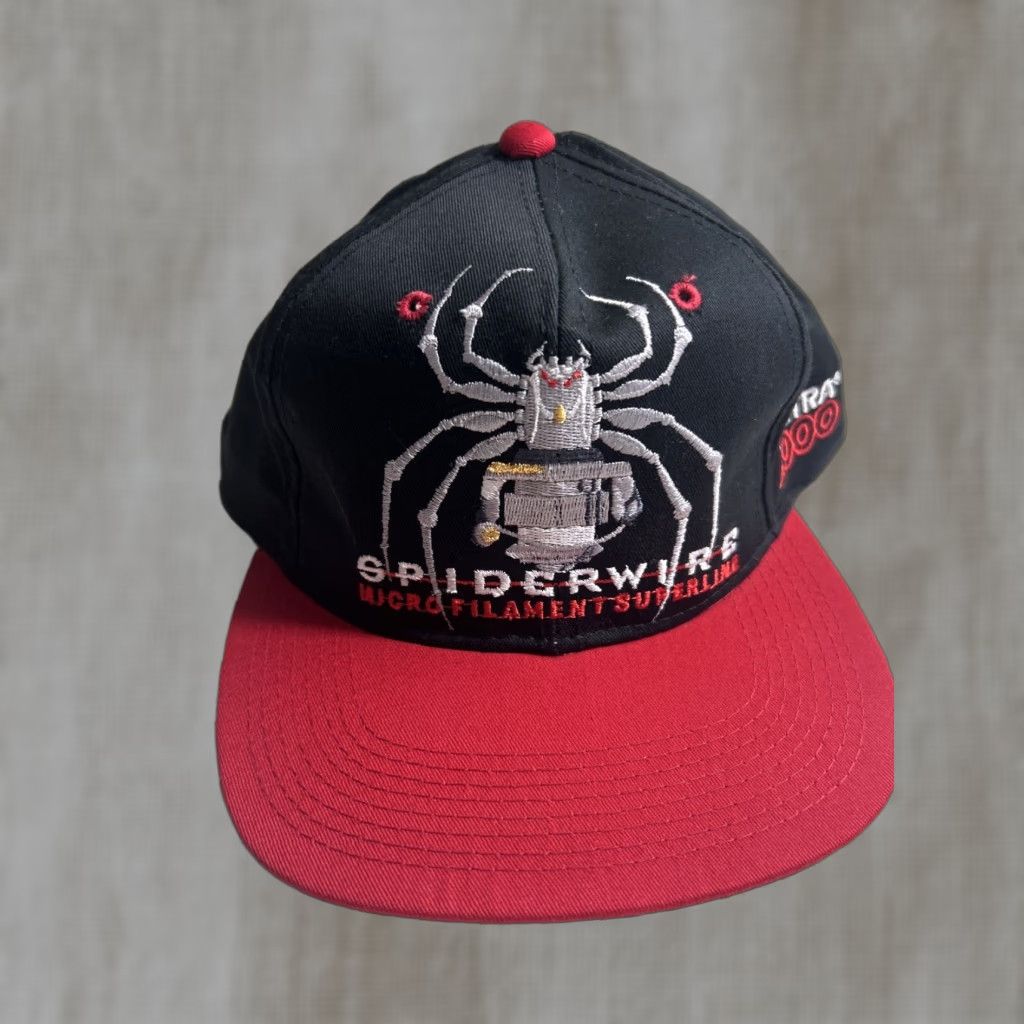 Vintage VINTAGE Youngan Spiderwire Hat One Size Black Mens 90s Snapback Adjustable Size ONE SIZE - 1 Thumbnail