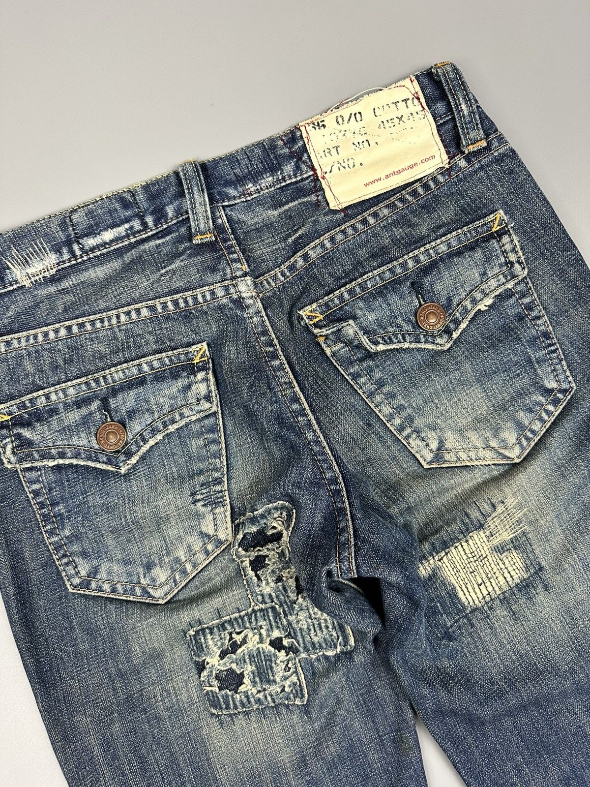 If Six Was Nine Sick Distressed Antgauge Boro Whiskered Flared Denim Size US 30 / EU 46 - 12 Thumbnail