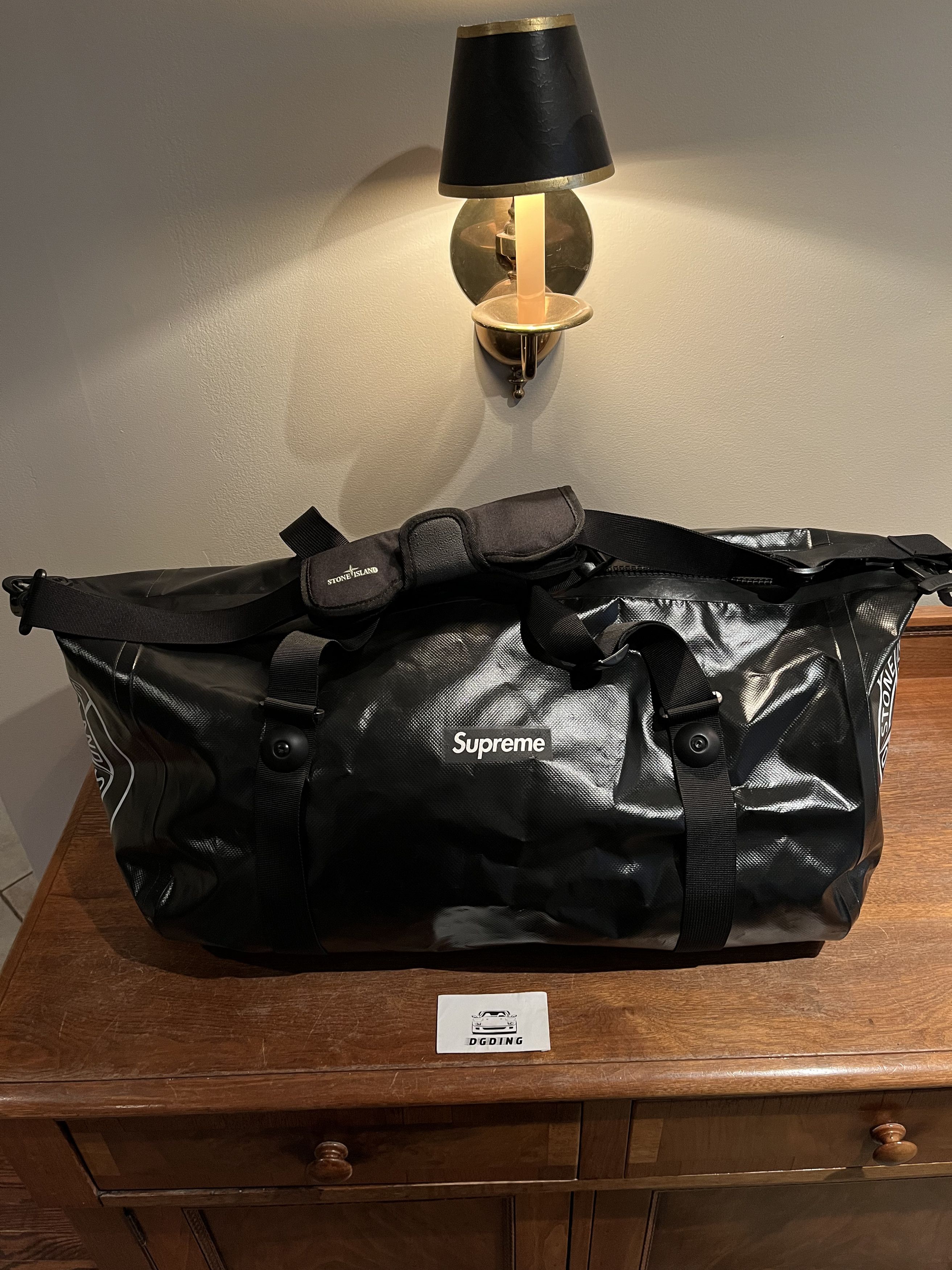 Pre-owned Stone Island X Supreme Stone Island X Ortlieb Duffle Bag Ss/16 In Black