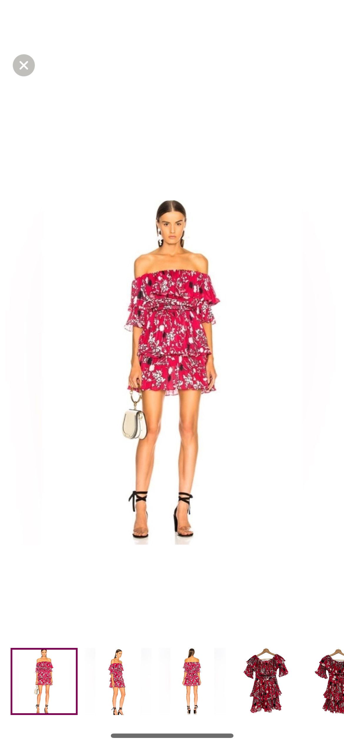Self-Portrait Off shoulder pleated floral pattern mini dress Size XS / US 0-2 / IT 36-38 - 1 Thumbnail
