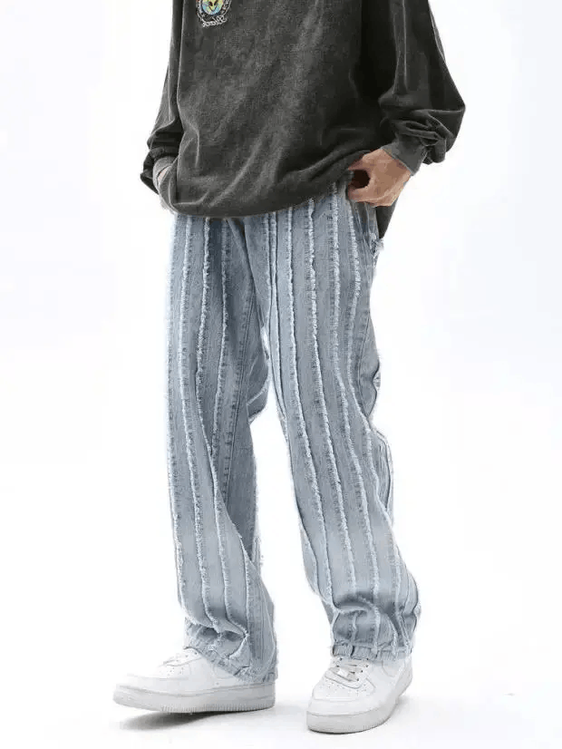Striped Baggy Flared Wide Leg Jeans y2k retro
