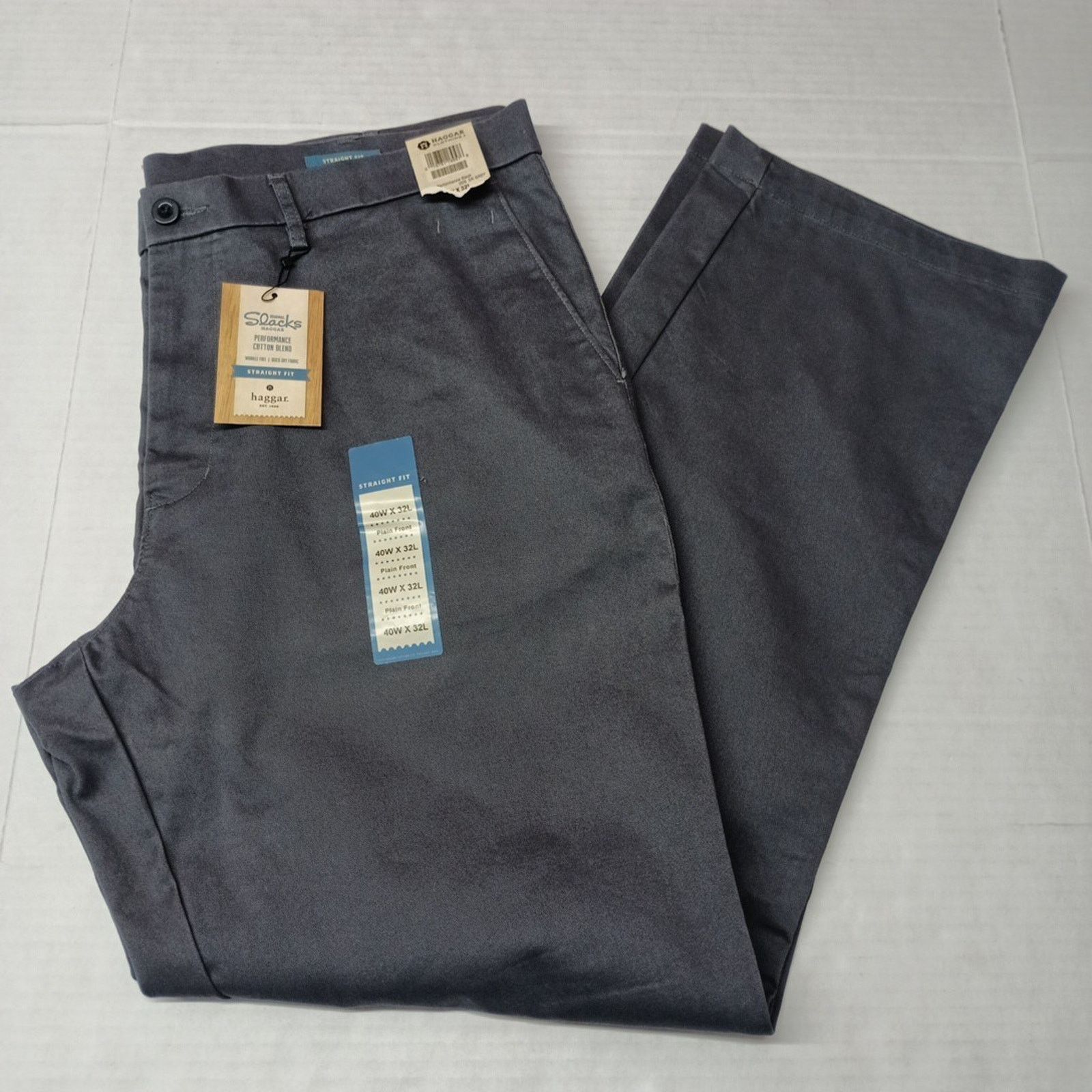 Haggar Haggar Performance Slacks Men's Size 40x32 Gray Straight Fit Size US 40 / EU 56 - 1 Thumbnail