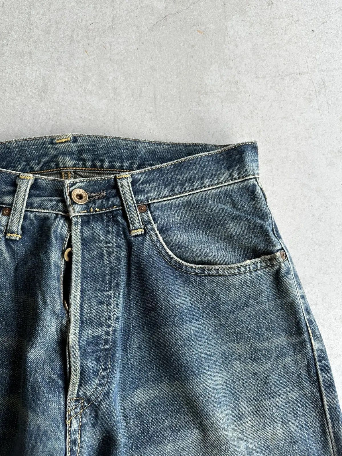 Self Edge 90’s REDLINE Vintage EDWIN 505 Jeans Leather Pai Denim Pants Size US 30 / EU 46 - 5 Thumbnail