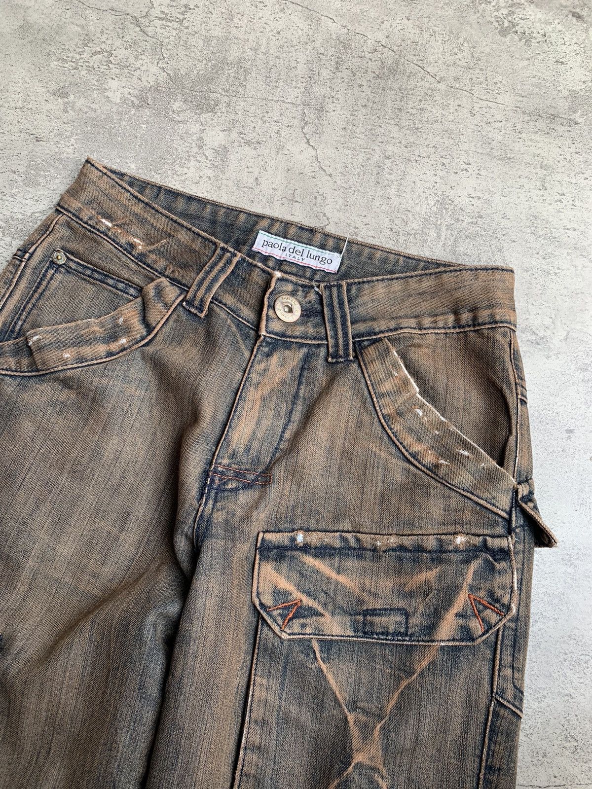 Japanese Brand PAULO DEL LUNGO 3d multipocket cargo jeans Size US 29 - 4 Thumbnail