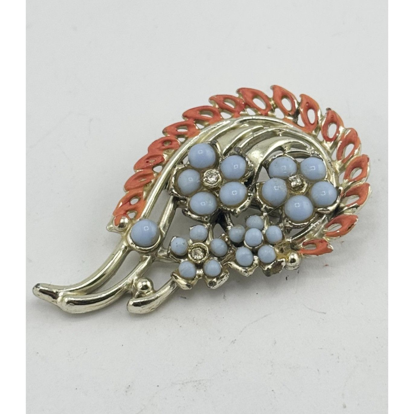 Vintage Vintage enamel rhinestone flower brooch pin Size ONE SIZE - 1 Thumbnail