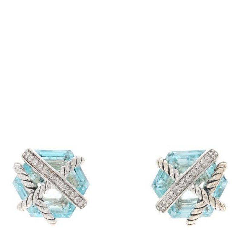 David Yurman David Yurman 10mm Topaz and Diamonds 925 earring Size ONE SIZE - 1 Thumbnail