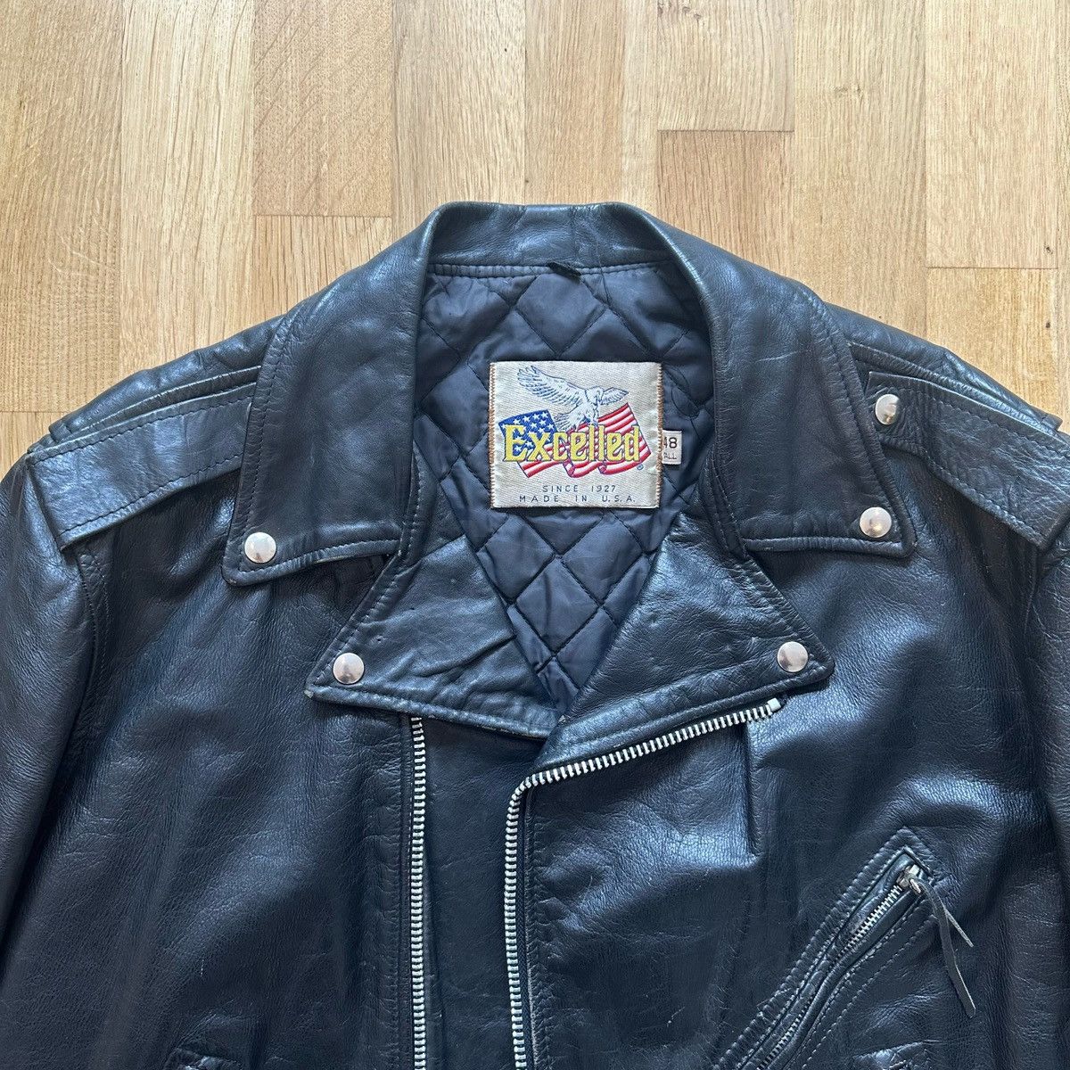 Vintage Vintage Excelled Motorcycle Leather Jacket Size US XL / EU 56 / 4 - 2 Thumbnail