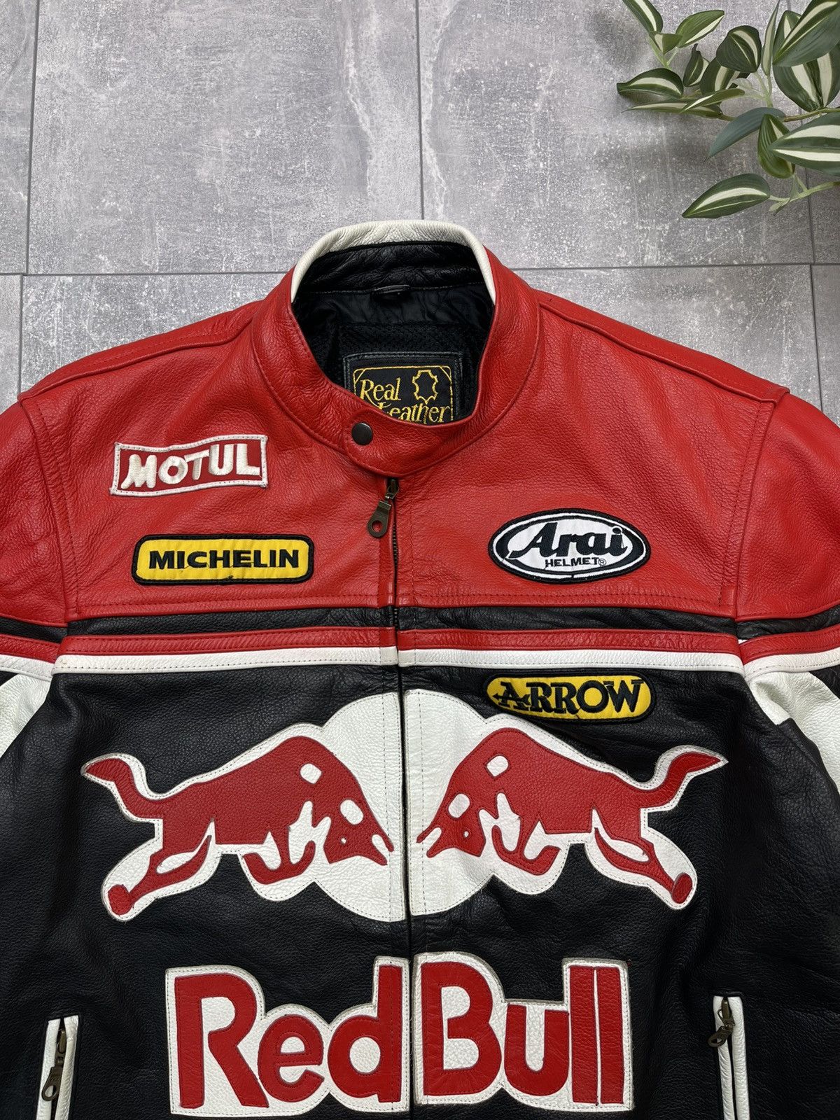 Vintage Red Bull Sponsored Racing Leather Jacket Size XXL Men’s Size US XXL / EU 58 / 5 - 5 Thumbnail