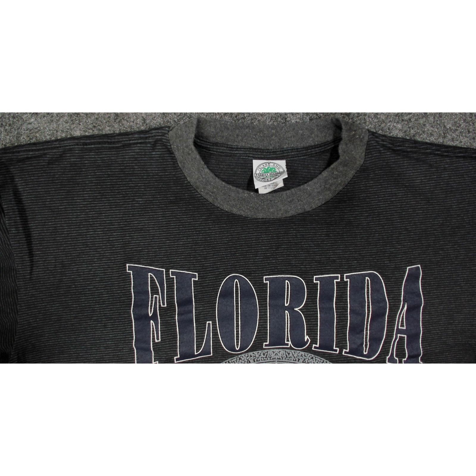 Vintage Vintage 90s Florida Sailboat Micro-Stripe Boxy Tee Size US XL / EU 56 / 4 - 12 Thumbnail
