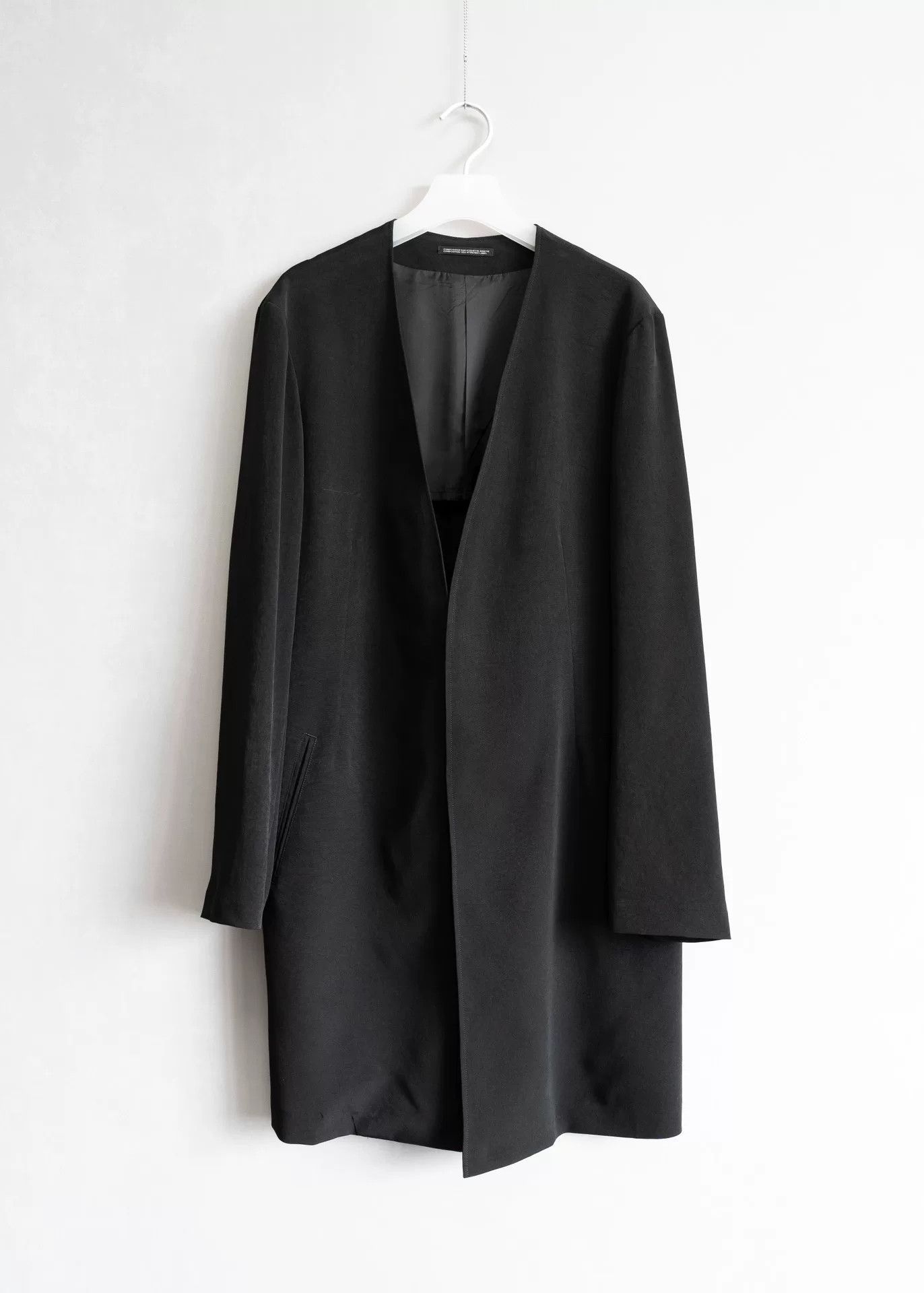 Yohji Yamamoto Yohji Yamamoto Casual Black No-Collar Coat Size S / US 4 / IT 40 - 1 Thumbnail