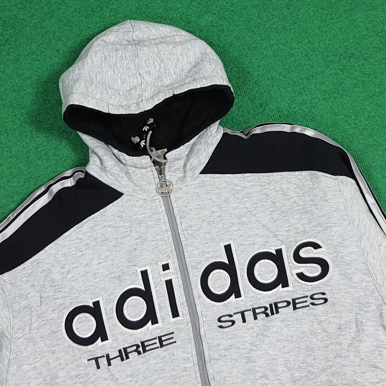 Adidas Vintage Rare 90s Adidas Big Logo Hoodie Full Zipper C282N9 Size US XL / EU 56 / 4 - 5 Thumbnail