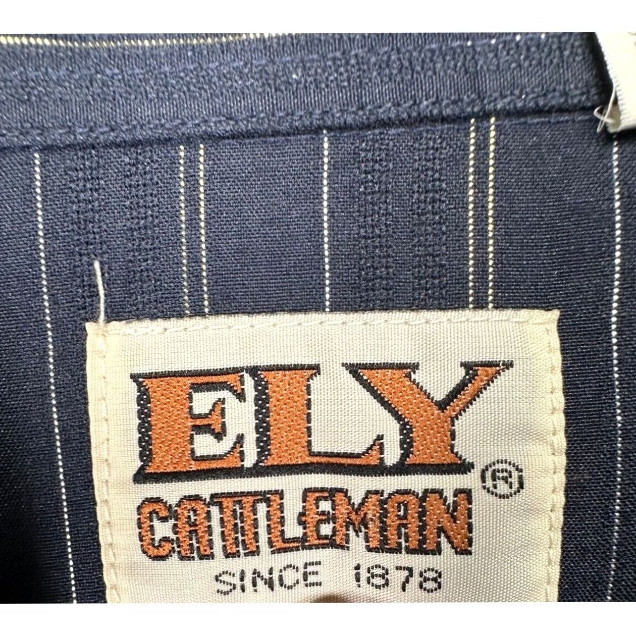 Vintage VINTAGE Elly Cattleman Shirt Mens Medium 15.5-33 Navy Dress Western Cowboy Pearl Snap Shirt Mens Medium Navy Western Pearl Snap Size 42R - 4 Thumbnail