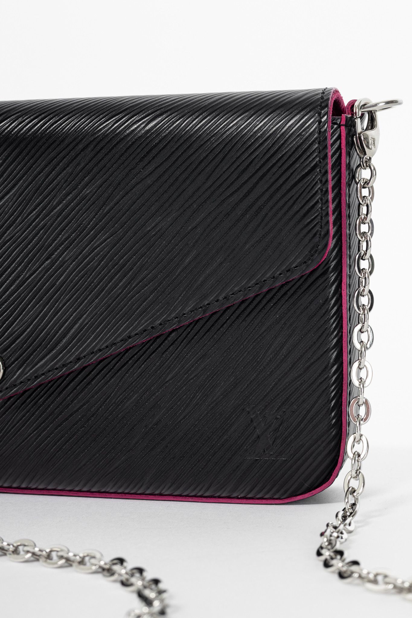 Louis Vuitton Louis Vuitton Felicie Noir & Fuchsia Epi Leather Pochette Size ONE SIZE - 7 Thumbnail