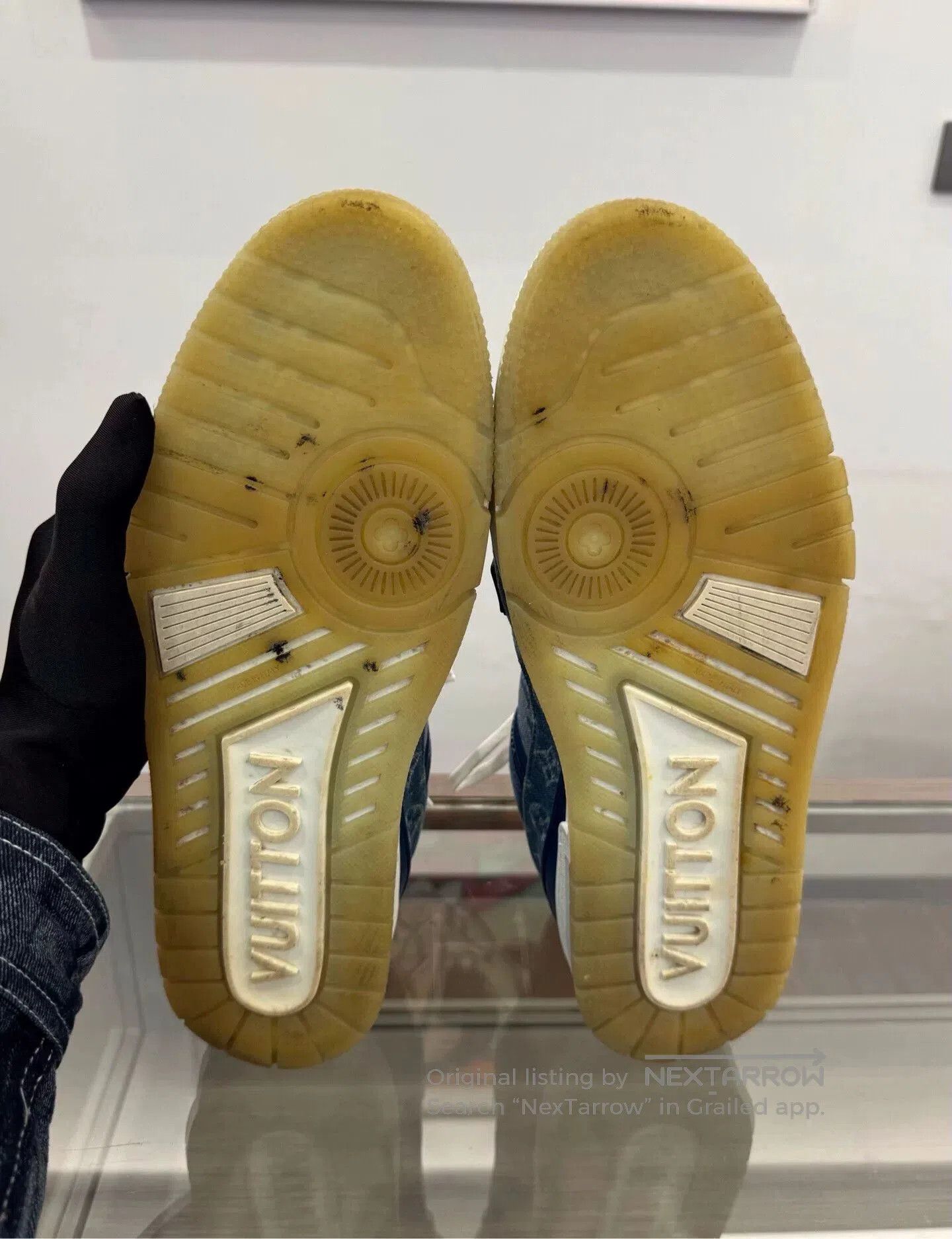 Louis Vuitton Louis Vuitton Blue Denim Monogram Trainer Sneakers. Size US 12 / EU 45 - 6 Thumbnail