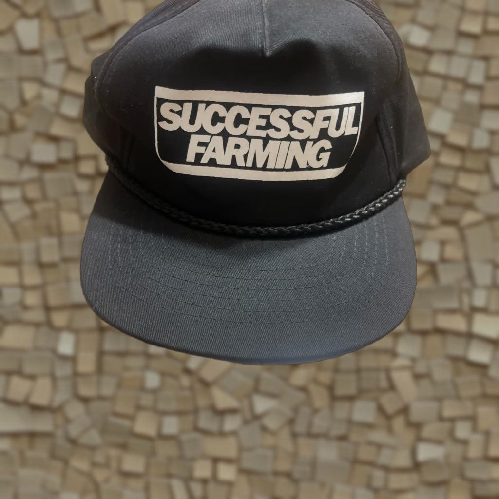 Vintage Successful Farming Hat Men's Black Snapback Vintage Flat Bill Hat Size ONE SIZE - 1 Thumbnail
