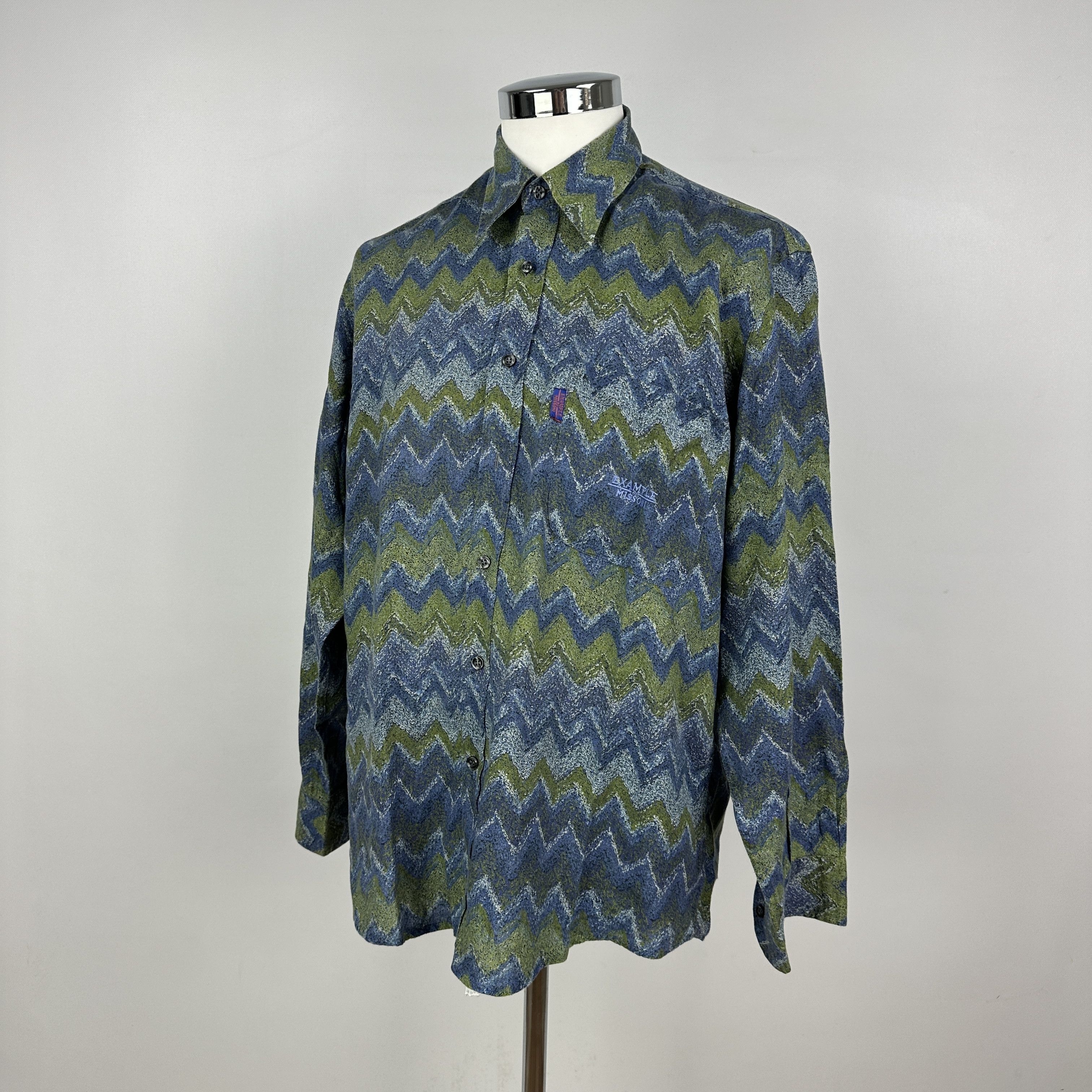 Missoni Camicia Example Missoni Fantasia Verde Blu – L Size US L / EU 52-54 / 3 - 12 Thumbnail