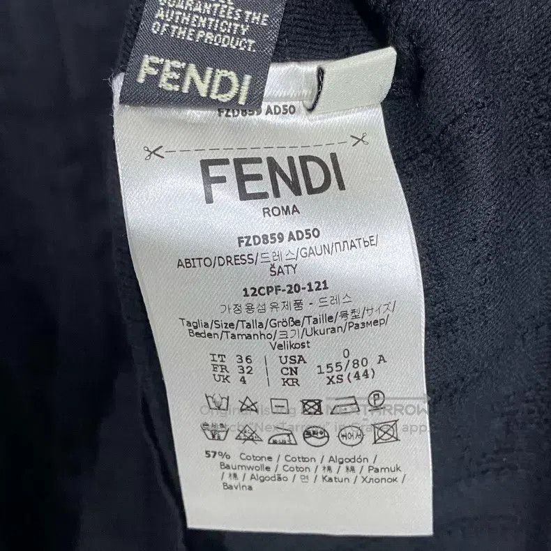 Fendi Fendi V-Neck Dark Pattern Full Print Dress Size XXS / US 00 / IT 34 - 5 Thumbnail