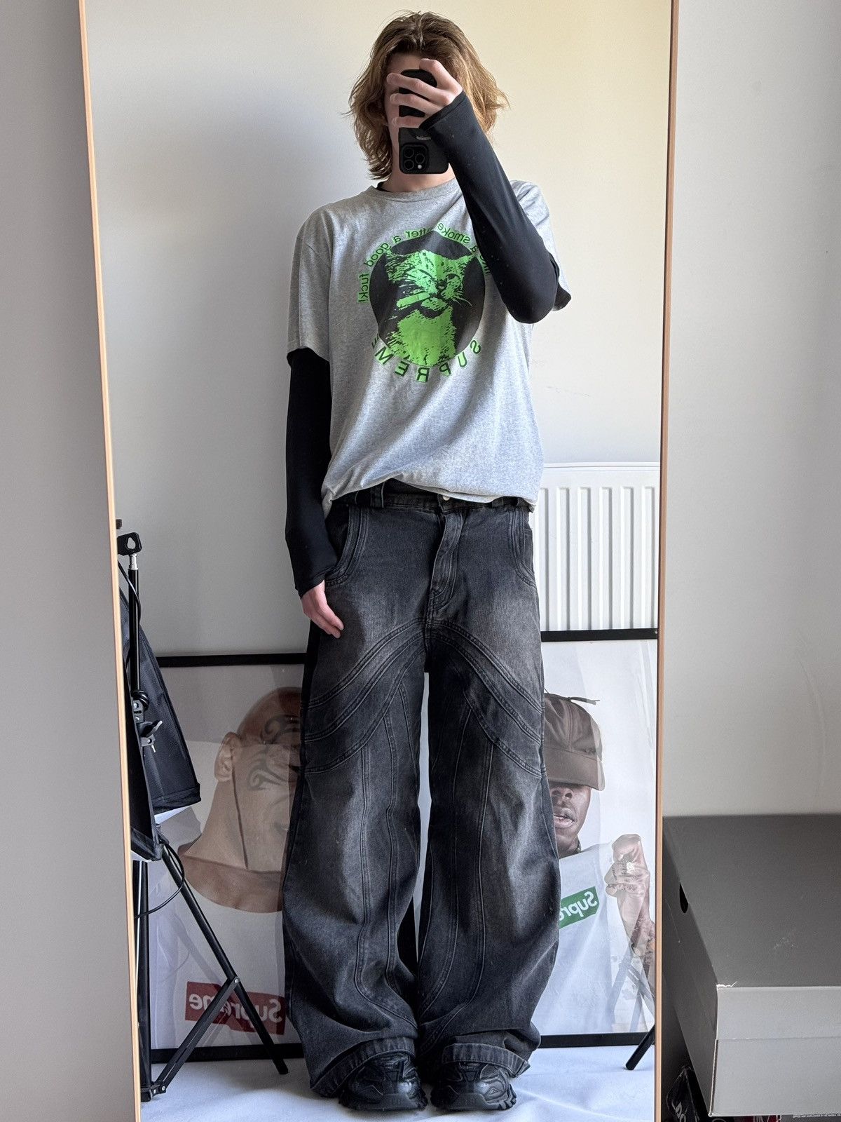 Supreme × Vintage Vintage Supreme Smoke Cat 🐈 Tee Hype like a 💨 after sex Size US L / EU 52-54 / 3 - 2 Thumbnail