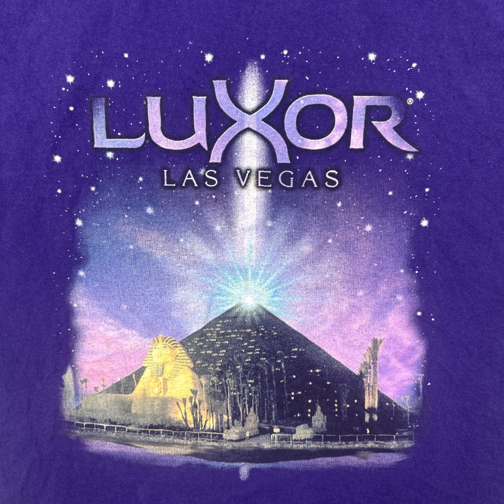 Vintage VINTAGE Luxor 90s Graphic Print Purple T Shirt Mens L Crew Neck Short Sleeve Las Vegas Pyramid Creations Size US L / EU 52-54 / 3 - 6 Thumbnail
