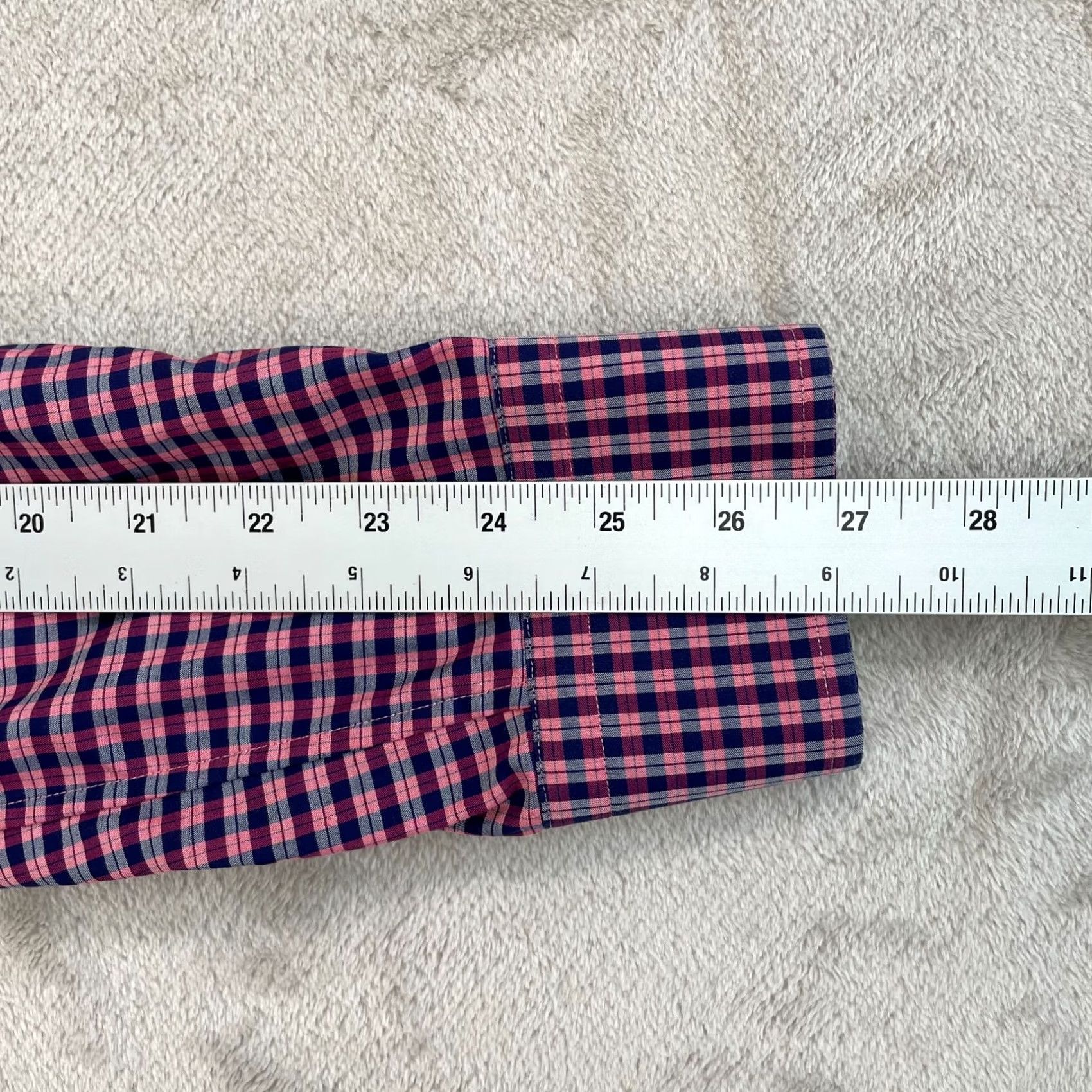 Eton ETON Shirt Men 42 16.5 Large Pink Navy Plaid Designer Long Sleeve Size US L / EU 52-54 / 3 - 7 Thumbnail
