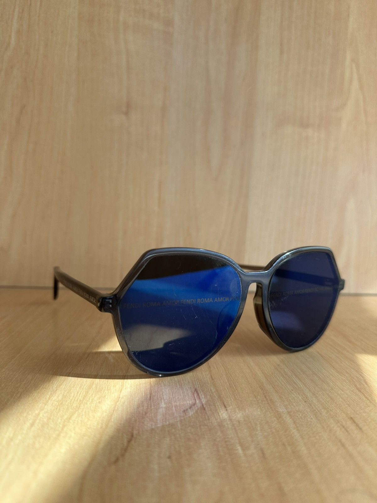 Fendi Fendi Roma Amor Sunglasses Blue Designer Sunglasses Size ONE SIZE - 4 Thumbnail