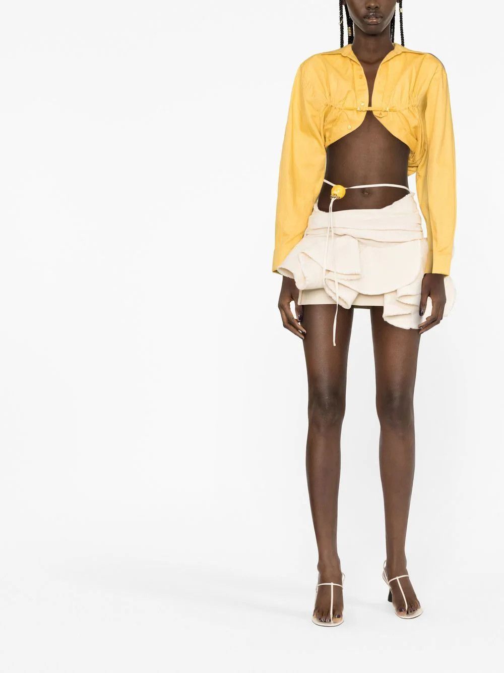 Jacquemus o1mle0824 La Chemise Machou Shirt in Yellow Size M / US 6-8 / IT 42-44 - 2 Thumbnail